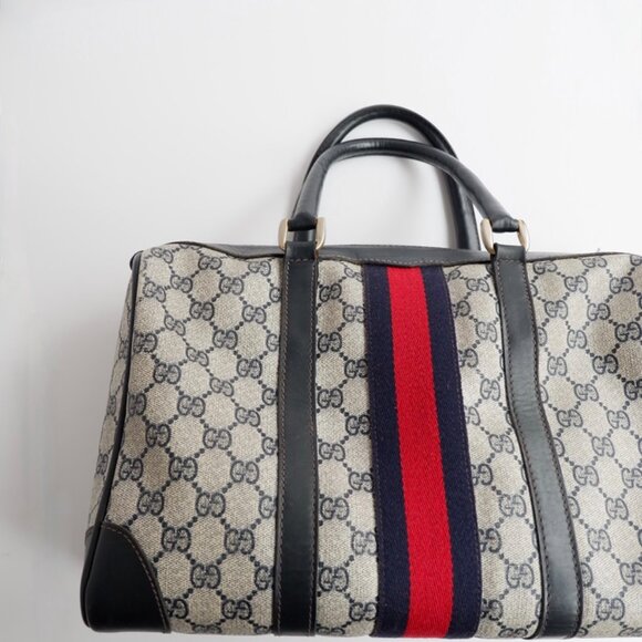 Authentic Preowned Vintage Gucci Navy Boston Bag - Picture 8 of 16